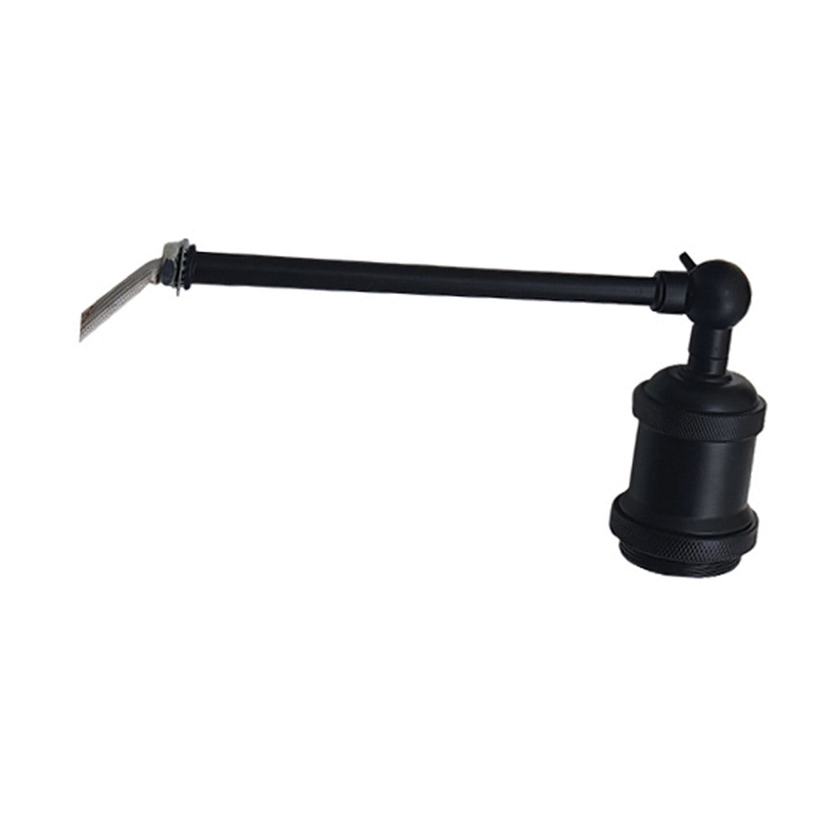 Adjustable Swivel Arm Wall Light with Shade – Black, Chrome, Green Brass, Satin Nickel - Black, No Shade, Holder Only, Without Bulb