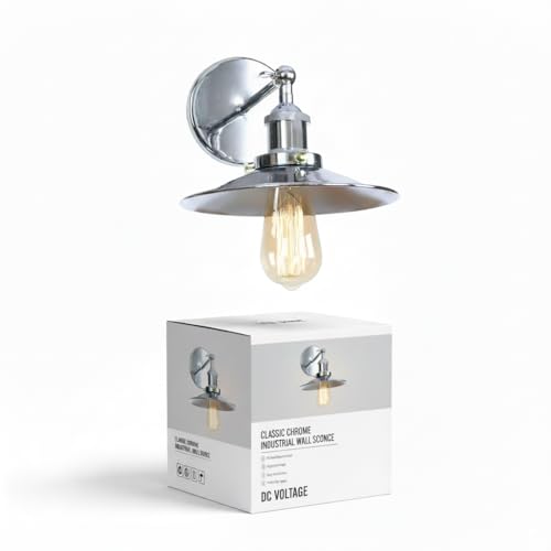 Adjustable Swivel Arm Wall Light with Shade – Black, Chrome, Green Brass, Satin Nickel - Chrome, Flat Chrome, Without Bulb