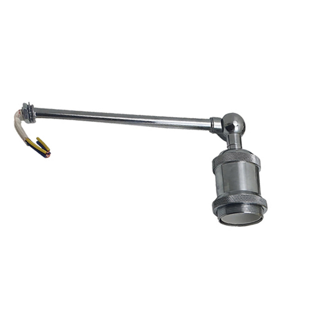 Adjustable Swivel Arm Wall Light with Shade – Black, Chrome, Green Brass, Satin Nickel - Chrome, No Shade, Holder Only, Without Bulb