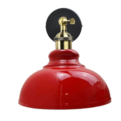 Adjustable Swivel Arm Wall Light with Shade – Black, Chrome, Green Brass, Satin Nickel - Green Brass, Curvy 29 cm Red, Without Bulb