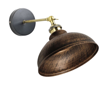 Adjustable Swivel Arm Wall Light with Shade – Black, Chrome, Green Brass, Satin Nickel - Green Brass, Curvy 29 cm Rustic Red, Without Bulb
