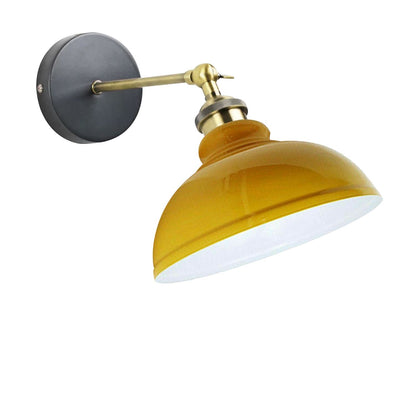 Adjustable Swivel Arm Wall Light with Shade – Black, Chrome, Green Brass, Satin Nickel - Green Brass, Curvy 29 cm Yellow, Without Bulb