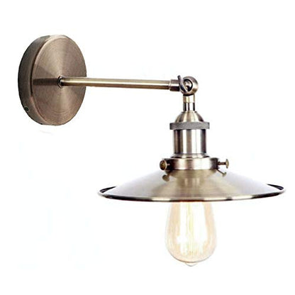 Adjustable Swivel Arm Wall Light with Shade – Black, Chrome, Green Brass, Satin Nickel - Green Brass, Flat Green Brass, Without Bulb