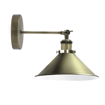 Adjustable Swivel Arm Wall Light with Shade – Black, Chrome, Green Brass, Satin Nickel - photo 19