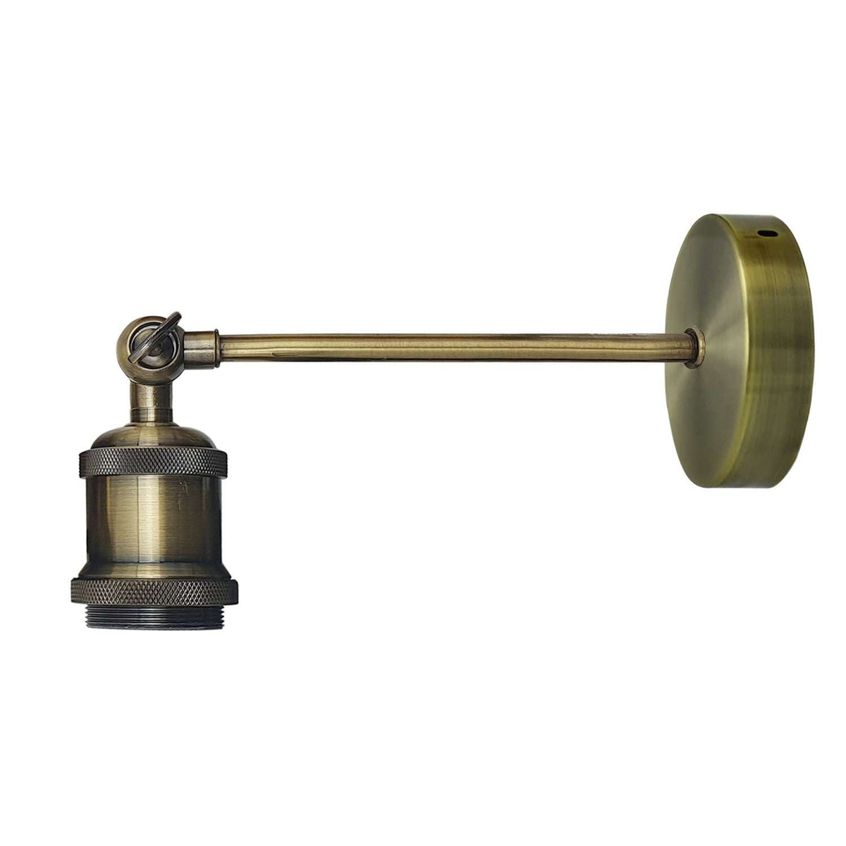 Adjustable Swivel Arm Wall Light with Shade – Black, Chrome, Green Brass, Satin Nickel - Green Brass, No Shade, Without Bulb