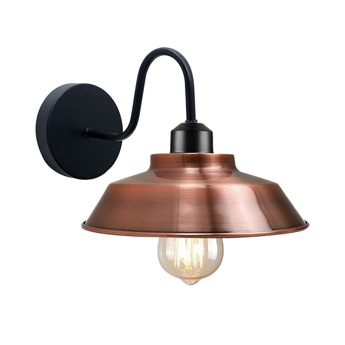 Adjustable Swivel Arm Wall Light with Shade – Black, Chrome, Green Brass, Satin Nickel - photo 73
