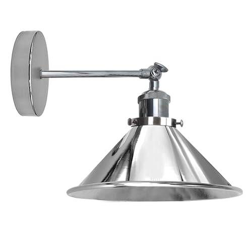 Adjustable Swivel Arm Wall Light with Shade – Black, Chrome, Green Brass, Satin Nickel - photo 20