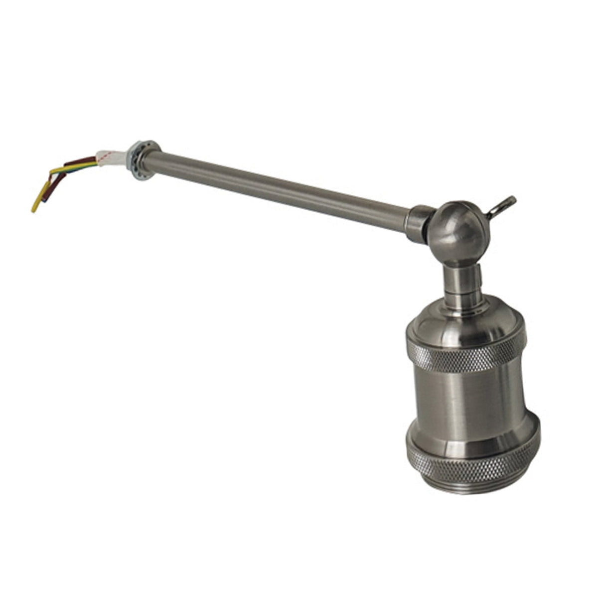 Adjustable Swivel Arm Wall Light with Shade – Black, Chrome, Green Brass, Satin Nickel - Satin Nickel, No Shade, Holder Only, Without Bulb