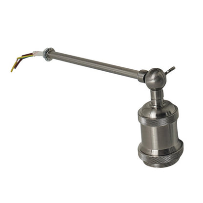 Adjustable Swivel Arm Wall Light with Shade – Black, Chrome, Green Brass, Satin Nickel - Satin Nickel, No Shade, Holder Only, Without Bulb