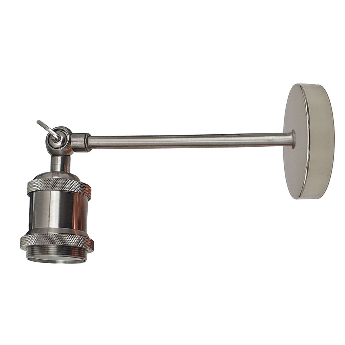 Adjustable Swivel Arm Wall Light with Shade – Black, Chrome, Green Brass, Satin Nickel - Satin Nickel, No Shade, Without Bulb