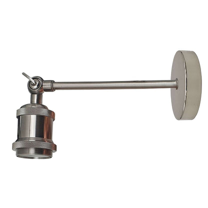Adjustable Swivel Arm Wall Light with Shade – Black, Chrome, Green Brass, Satin Nickel - Satin Nickel, No Shade, Without Bulb