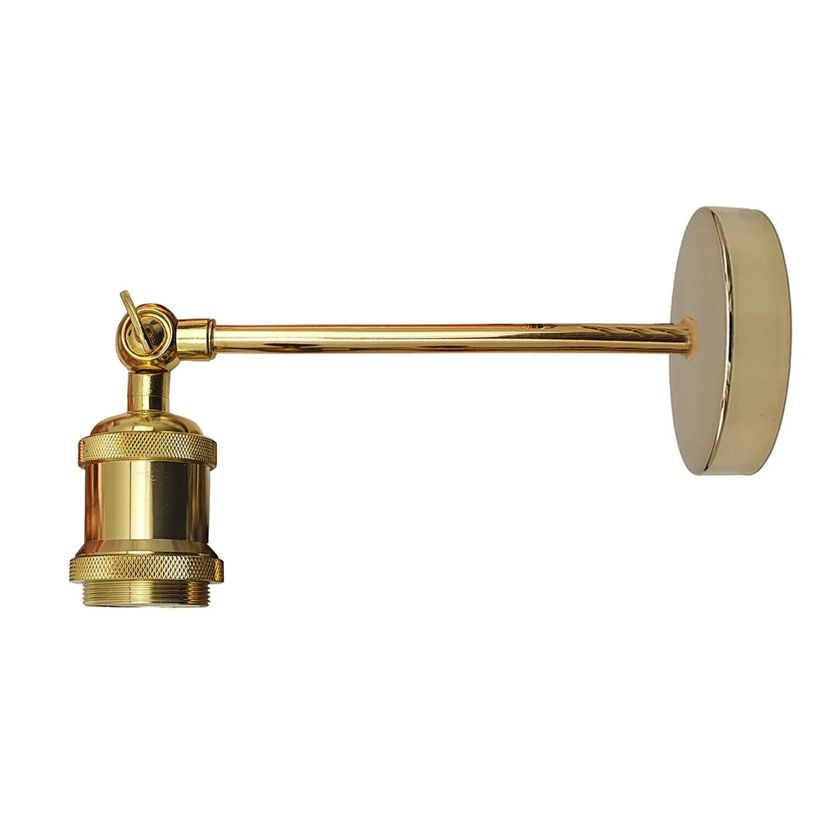 Adjustable Swivel Arm Wall Light – Copper, French Gold, Rose Gold, White - French Gold, No Shade, Without Bulb