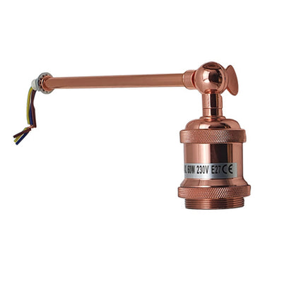 Adjustable Swivel Arm Wall Light – Copper, French Gold, Rose Gold, White - Rose Gold, No Shade, Hardwired, Holder Only, Without Bulb