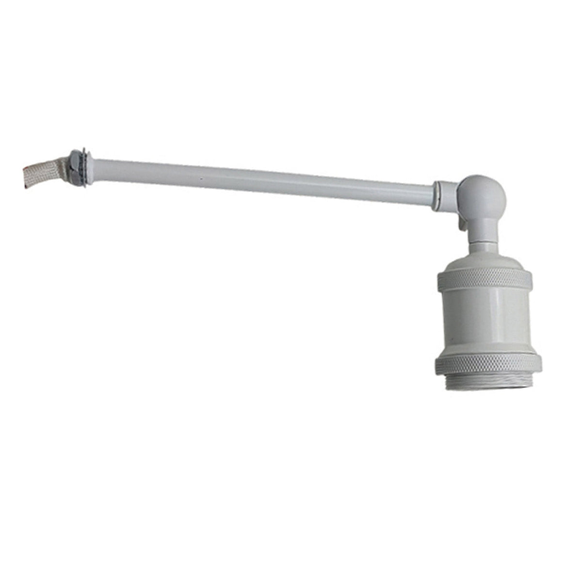 Adjustable Swivel Arm Wall Light – Copper, French Gold, Rose Gold, White - White, No Shade, Holder Only, Without Bulb