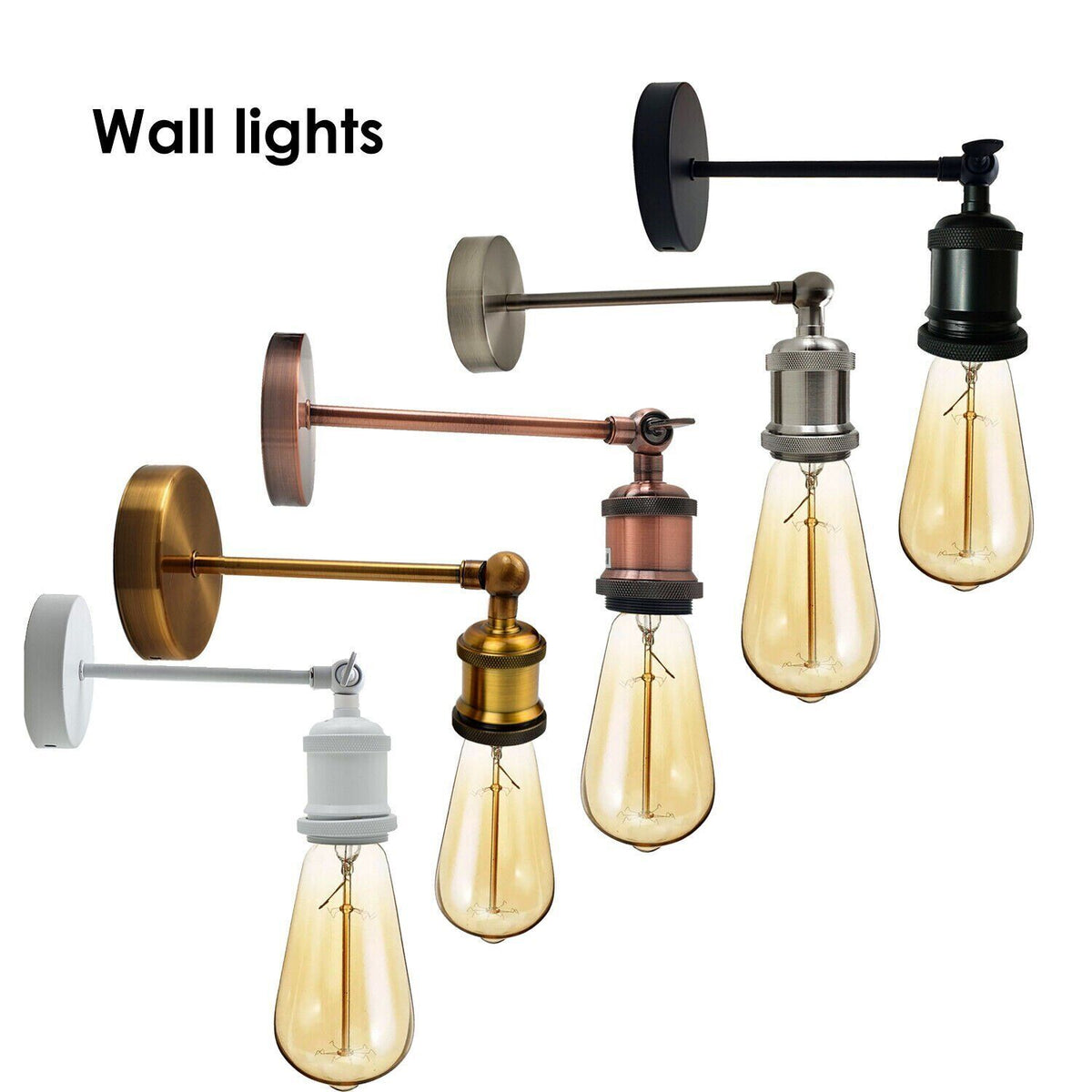Adjustable Swivel Arm Wall Light – Copper, French Gold, Rose Gold, White