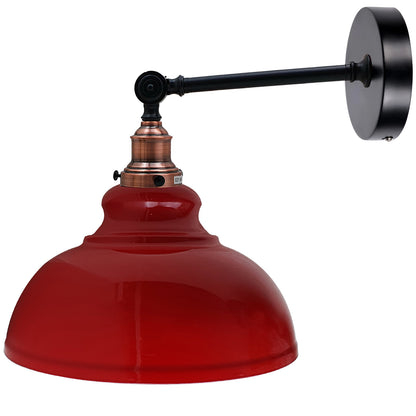 Adjustable Two-Tone Wall Light with Shade - Copper, Curvy 29 cm Red, Without Bulb
