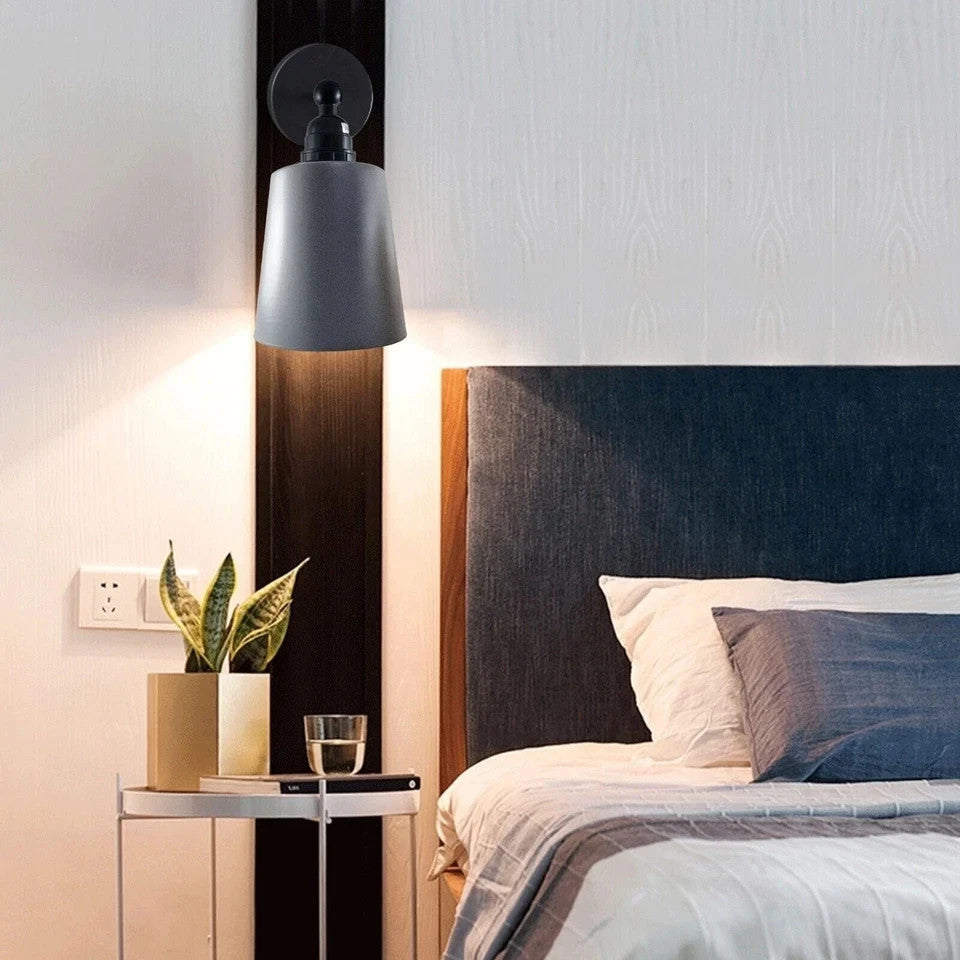 Adjustable Wall Sconce with Small Bell Shade – Black Arm, 10 Colours - photo 4