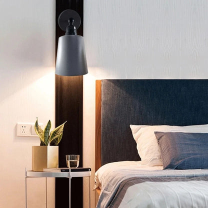 Adjustable Wall Sconce with Small Bell Shade – Black Arm, 10 Colours - photo 4