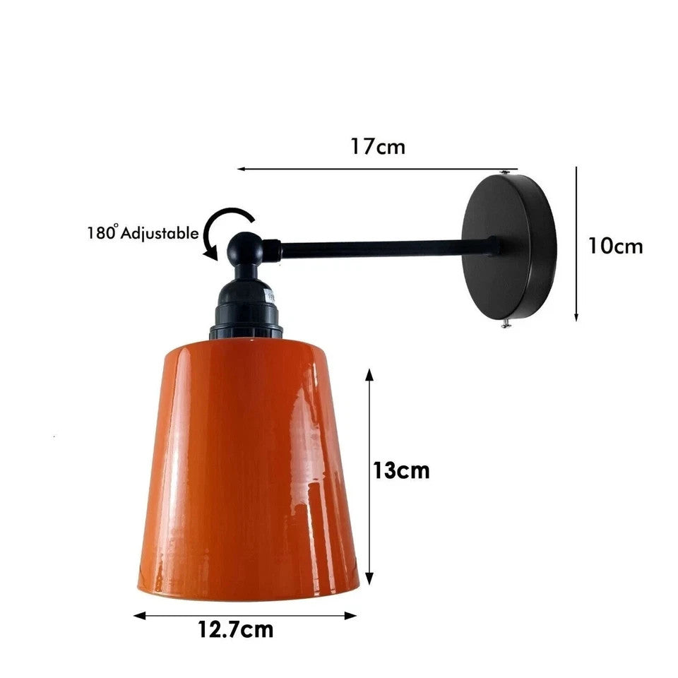Adjustable Wall Sconce with Small Bell Shade – Black Arm, 10 Colours - photo 6