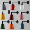 Adjustable Wall Sconce with Small Bell Shade – Black Arm, 10 Colours