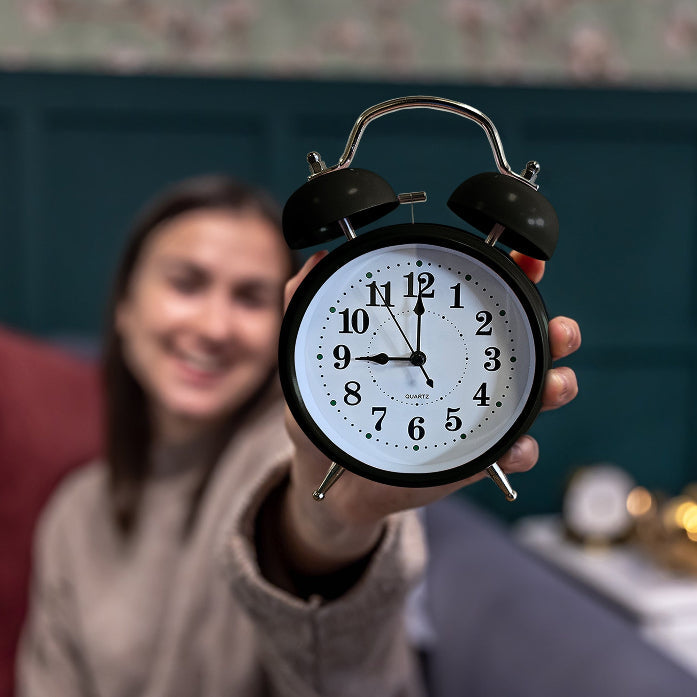 Twin Bell Alarm Clock – Loud Bell, 23 cm, Black or Red - photo 4