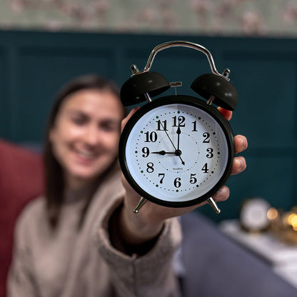 Twin Bell Alarm Clock – Loud Bell, 23 cm, Black or Red - photo 4