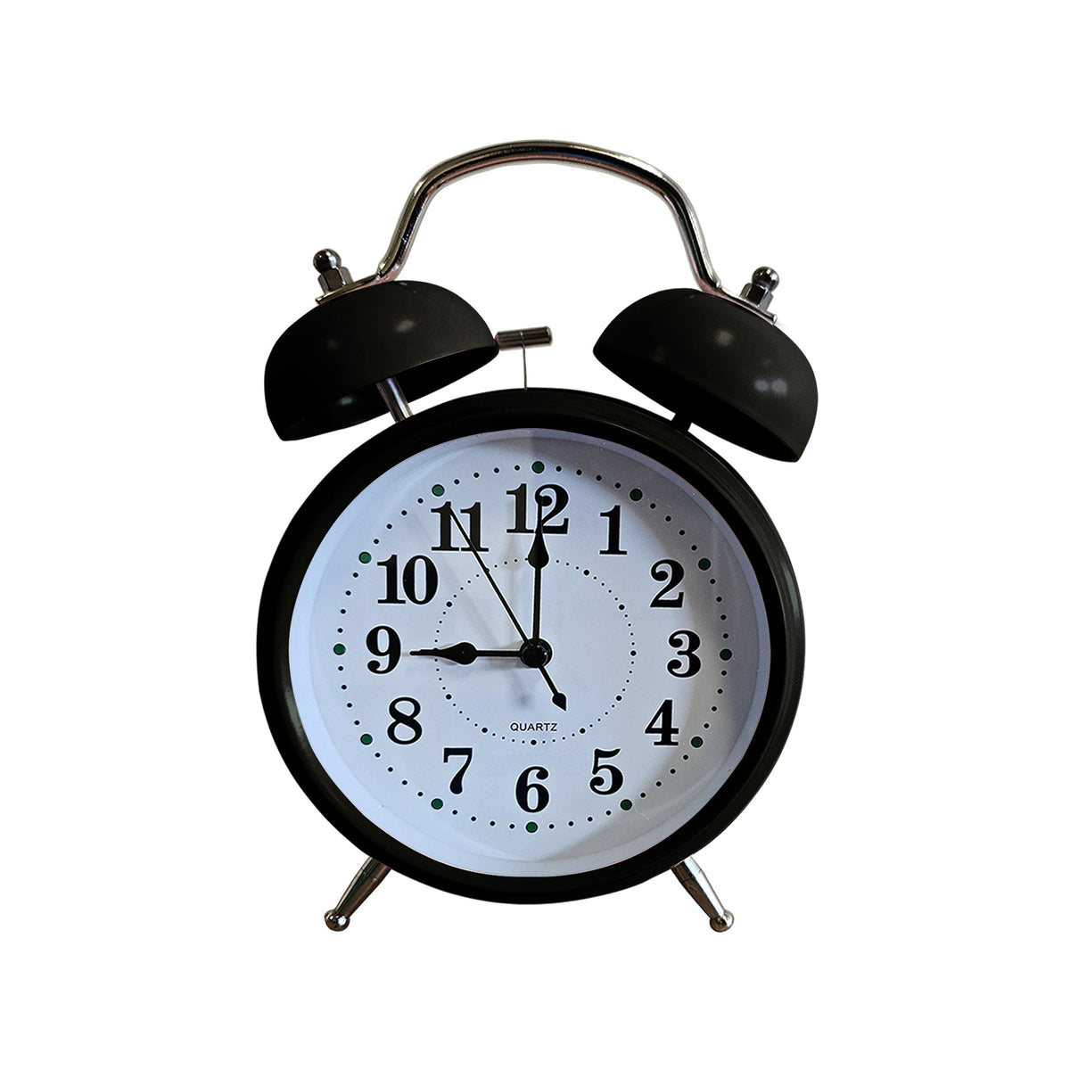 Twin Bell Alarm Clock – Loud Bell, 23 cm, Black or Red - Black