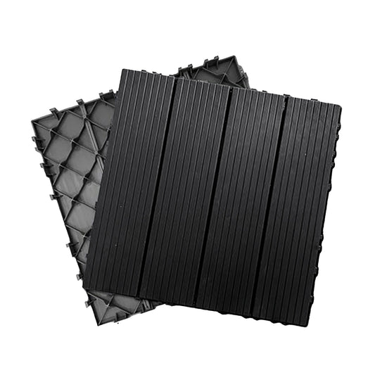 Anthracite PVC Interlocking Deck Tiles – 30 x 30 cm, Packs of 6, 9 or 16