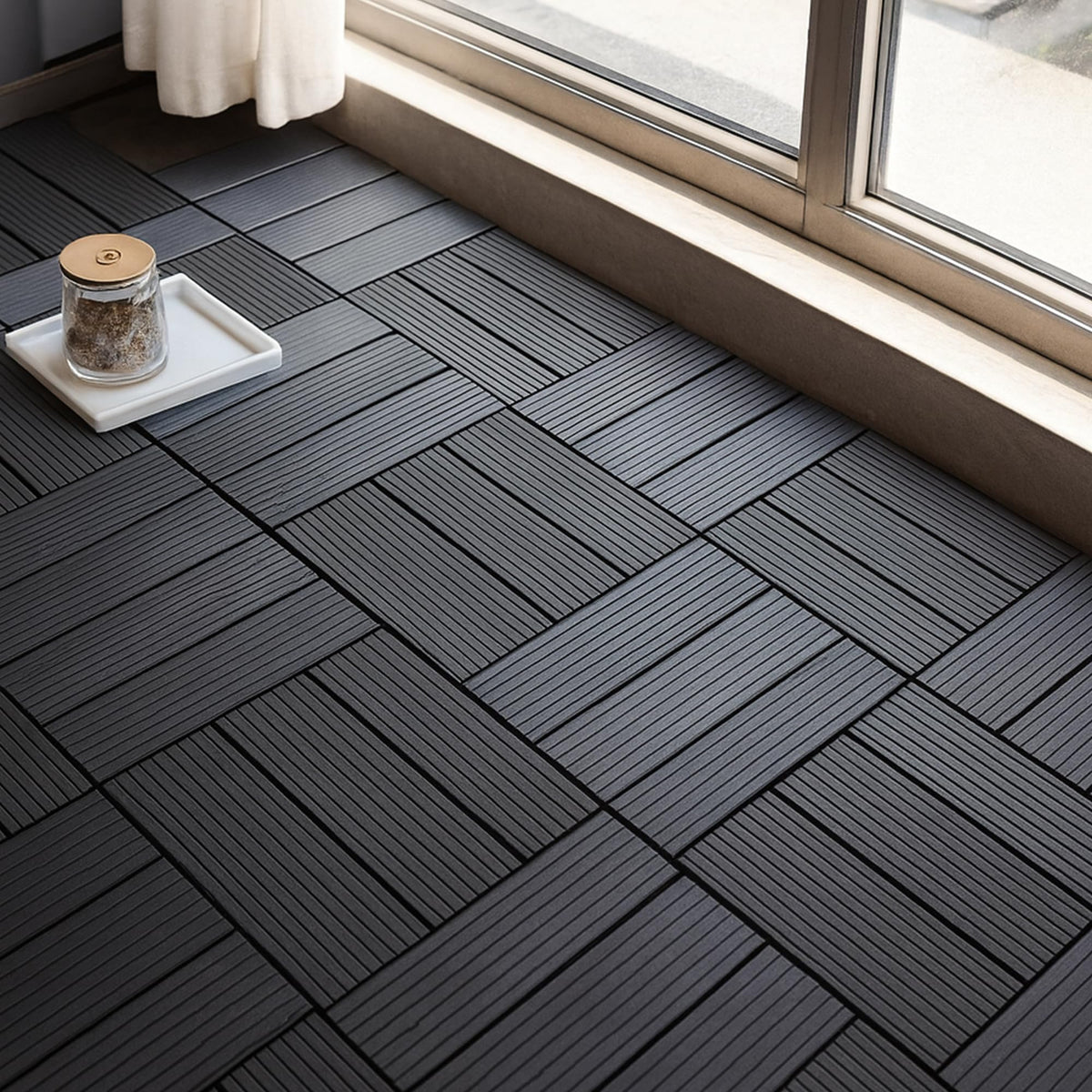 Anthracite PVC Interlocking Deck Tiles – 30 x 30 cm, Packs of 6, 9 or 16 - photo 7