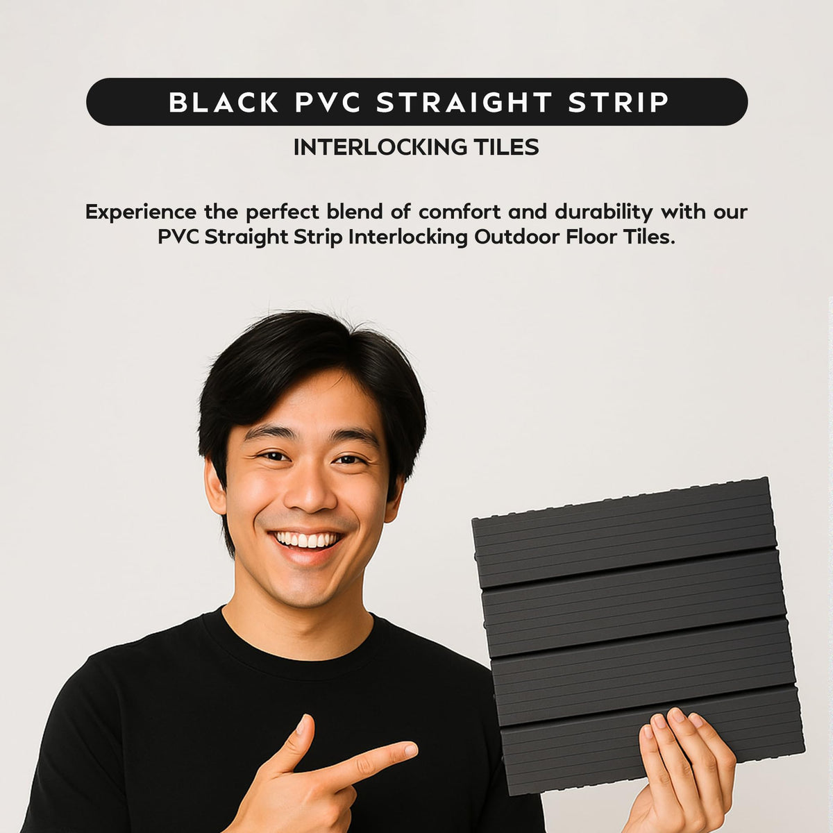 Anthracite PVC Interlocking Deck Tiles – 30 x 30 cm, Packs of 6, 9 or 16 - photo 9