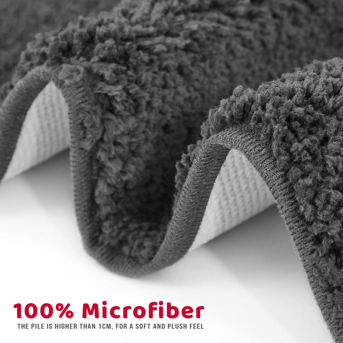 2-Piece Microfibre Bath Mat Set – Bath & Pedestal Mat, Non-Slip, 3 Colours - photo 3