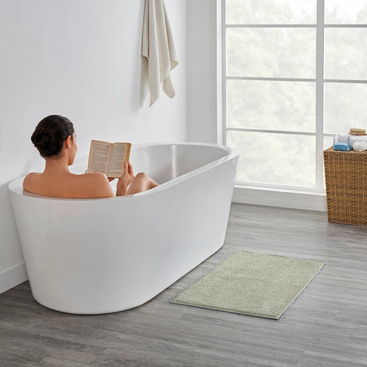 2-Piece Microfibre Bath Mat Set – Bath & Pedestal Mat, Non-Slip, 3 Colours - photo 5