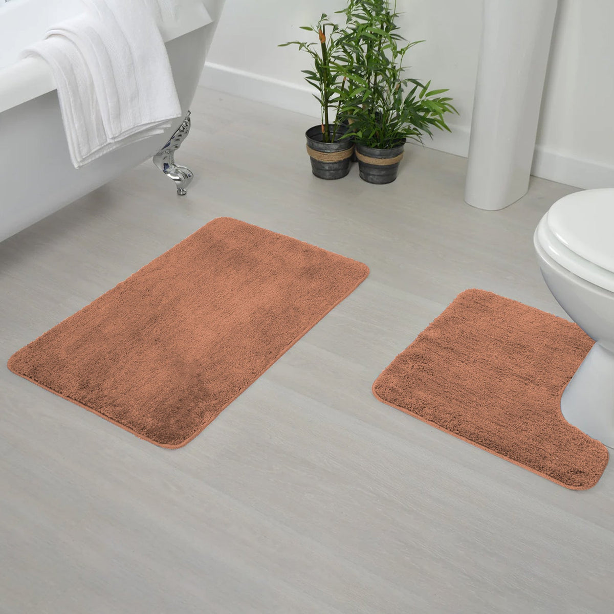 2-Piece Microfibre Bath Mat Set – Bath & Pedestal Mat, Non-Slip, 3 Colours - photo 7