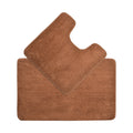 2-Piece Microfibre Bath Mat Set – Bath & Pedestal Mat, Non-Slip, 3 Colours - Brown, 1 Set (2 Mats)