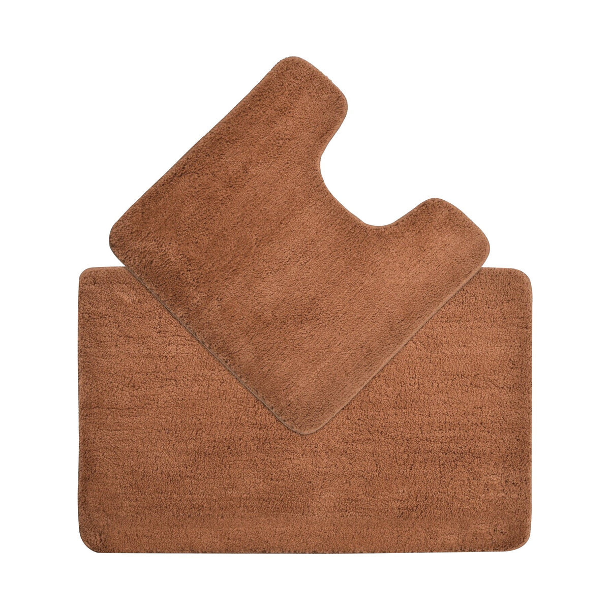 2-Piece Microfibre Bath Mat Set – Bath & Pedestal Mat, Non-Slip, 3 Colours - Brown, 1 Set (2 Mats)