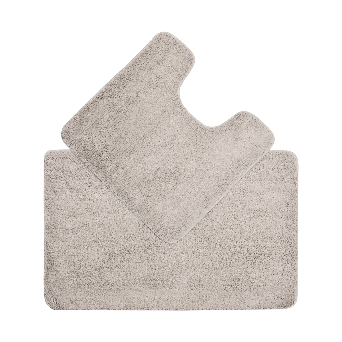 2-Piece Microfibre Bath Mat Set – Bath & Pedestal Mat, Non-Slip, 3 Colours - Dove Grey, 1 Set (2 Mats)