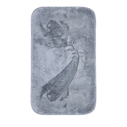 Soft Microfibre Door Mat – 50 x 80 cm, Anti-Slip, 4 Colours, 1 or 2 Mats - Grey, 1 Mat