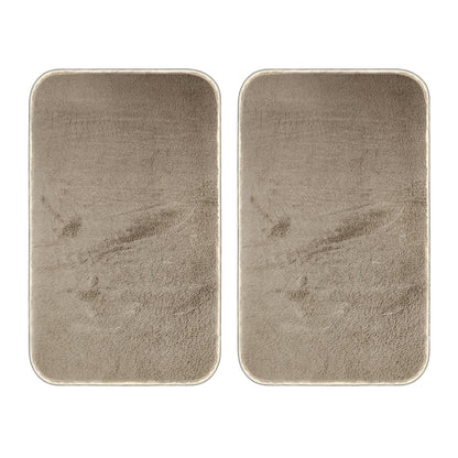 Soft Microfibre Door Mat – 50 x 80 cm, Anti-Slip, 4 Colours, 1 or 2 Mats - Light Brown, 2 Mats