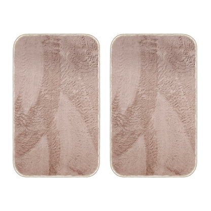 Soft Microfibre Door Mat – 50 x 80 cm, Anti-Slip, 4 Colours, 1 or 2 Mats - Pink, 2 Mats