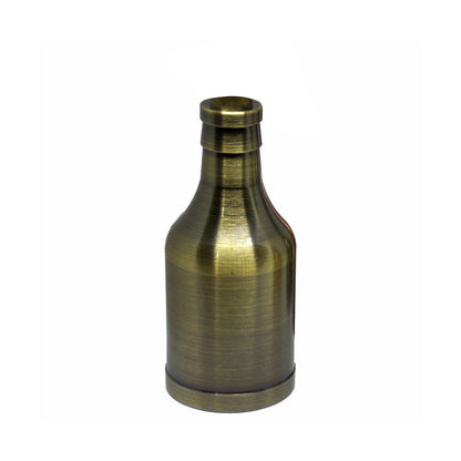 Antique Bottle E27 Lamp Holder – Chrome or Brass, Optional Hook - Green Brass, Holder Only, Single