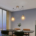 2-Arm Spider Pendant – Antique Brass Holders, Brushed Copper Cages, E27