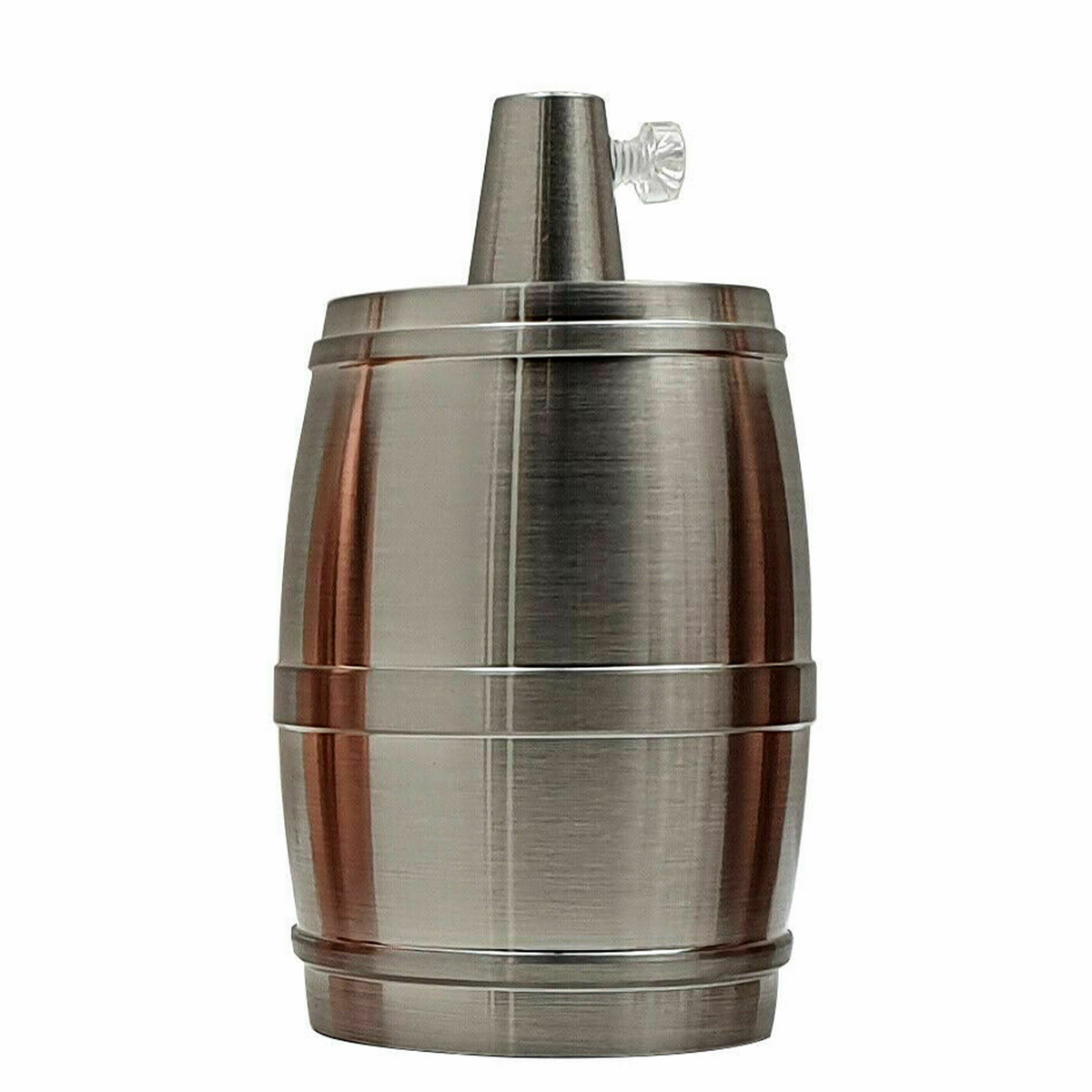 Barrel E27 Lamp Holder – 7 Metal Finishes - Satin Nickel, Standard, Single