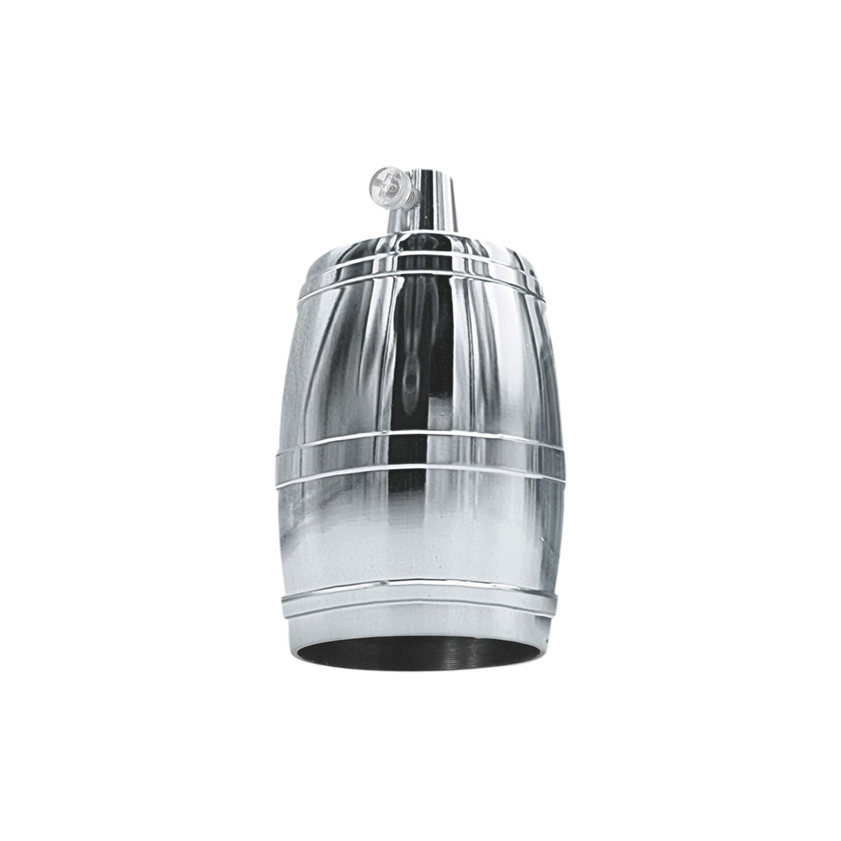 Barrel E27 Lamp Holder – 7 Metal Finishes - Chrome, Standard, Single