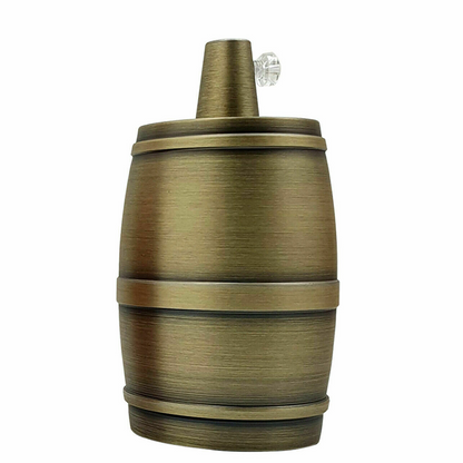 Barrel E27 Lamp Holder – 7 Metal Finishes - Green Brass, Standard, Single
