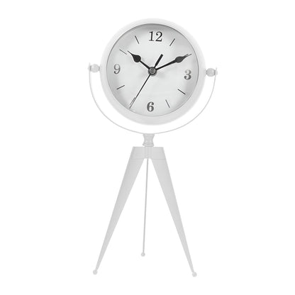 Tripod Table Clock with Mirror – Rotating Head, White, 20 cm - photo 10