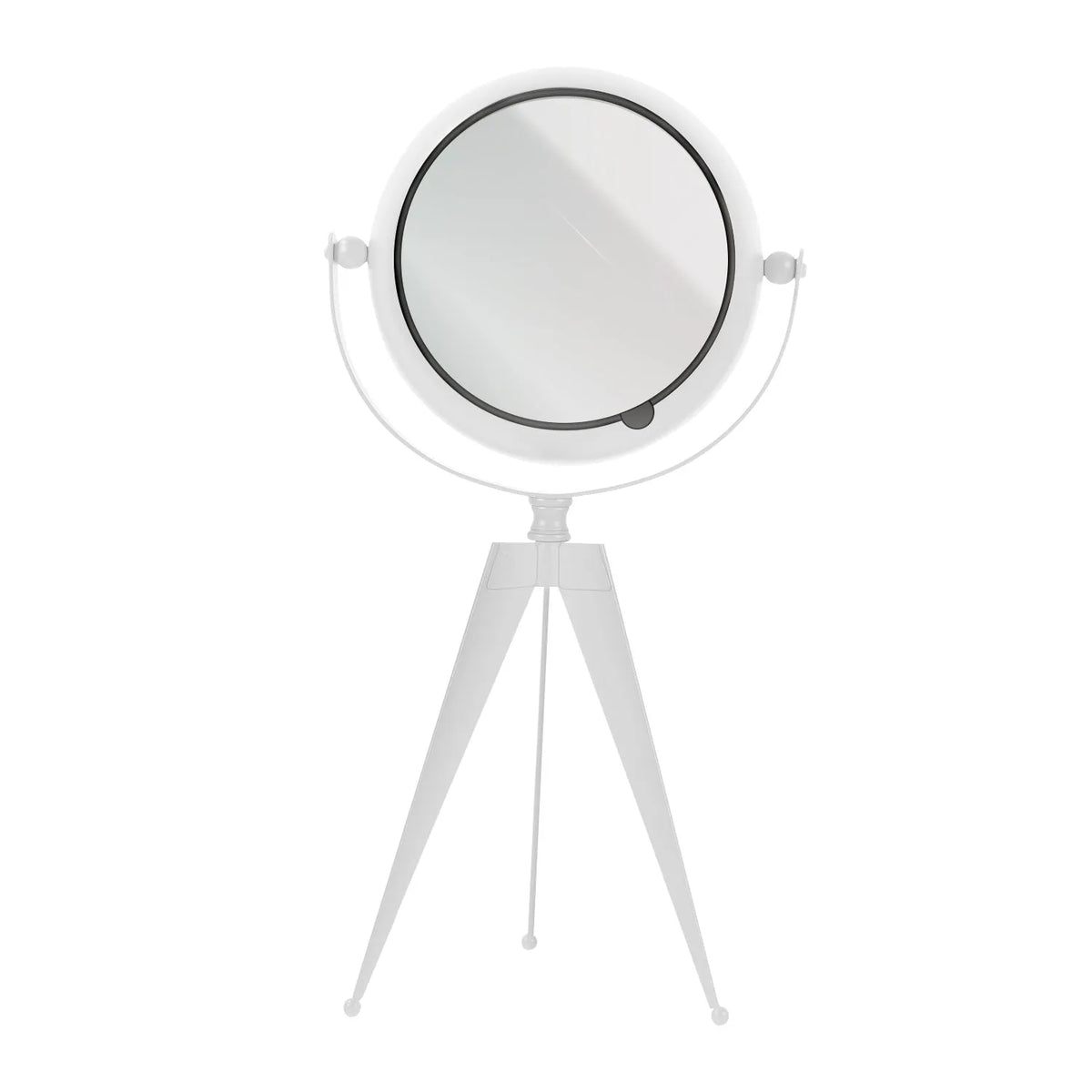 Tripod Table Clock with Mirror – Rotating Head, White, 20 cm - photo 4