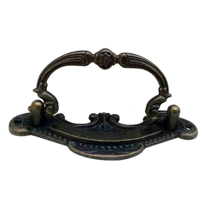 Antique Brass Drop Pull Handles, Pair – 90 mm, Ornate Vintage Style - photo 2