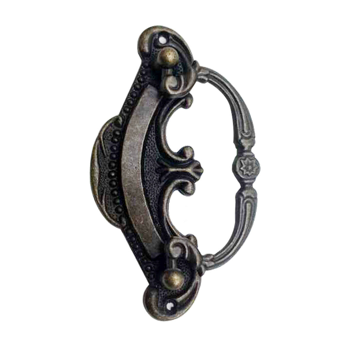Antique Brass Drop Pull Handles, Pair – 90 mm, Ornate Vintage Style - photo 4