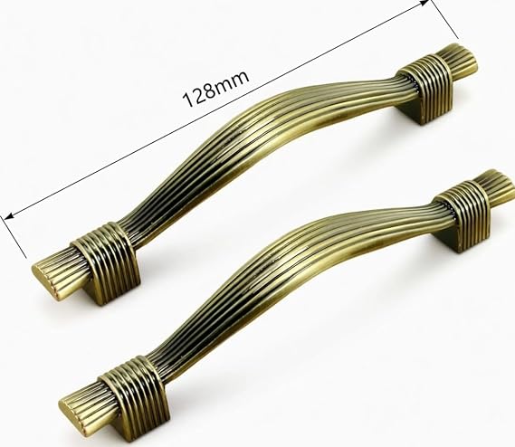 Antique Brass Cabinet Pull Handle – 128 mm Hole Centres, 1 or 3 Handles - photo 3