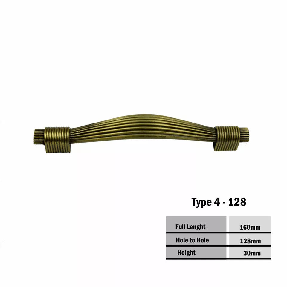 Antique Brass Cabinet Pull Handle – 128 mm Hole Centres, 1 or 3 Handles - photo 5